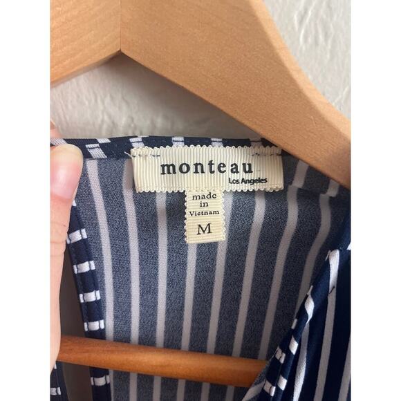 Monteau Navy Stripped Jumpsuit Medium - Picture 5 of 7